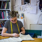 Becky Graham in her workshop 2018